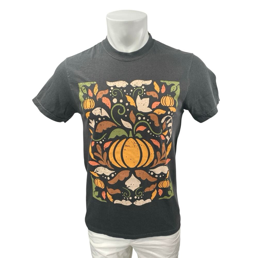NEW Rivers Rustic Men's Gray Fall Floral Graphic Short Sleeve Tee T-Shirt Top S